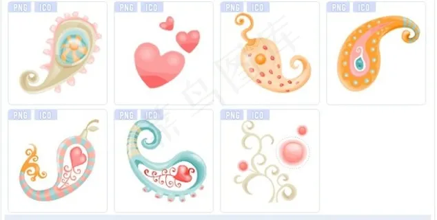 卡通心型花纹图标下载 卡通心型花纹图标下载