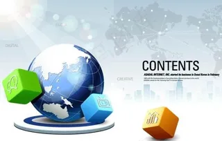 创意魔方箭头商务海报矢量素材二