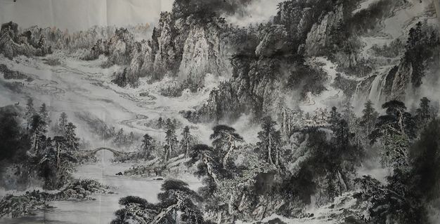 幽谷鸣泉图（非高清）图片