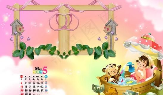 2012梦幻王国儿童台历PSD模板...