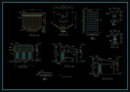 屋顶花园景观施工图cad图纸