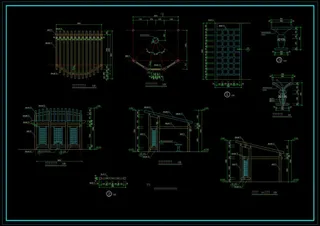 屋顶花园景观施工图cad图纸