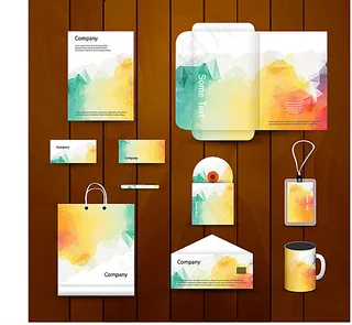 VI手册淡彩几何形应用素材图片