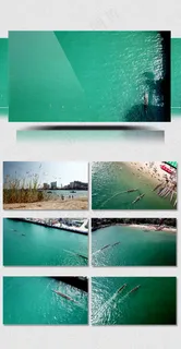 实拍海上划船比赛视频素材