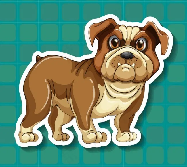 卡通斗牛犬插画图片eps,ai矢量模版下载