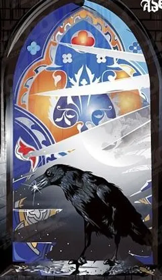 窗台上的向量的乌鸦