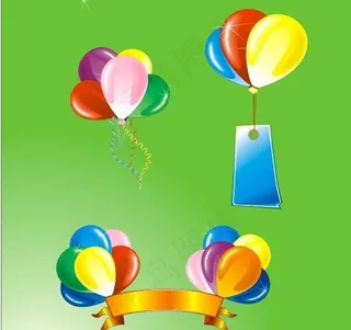 喜庆气球 丝带 吊牌图片
