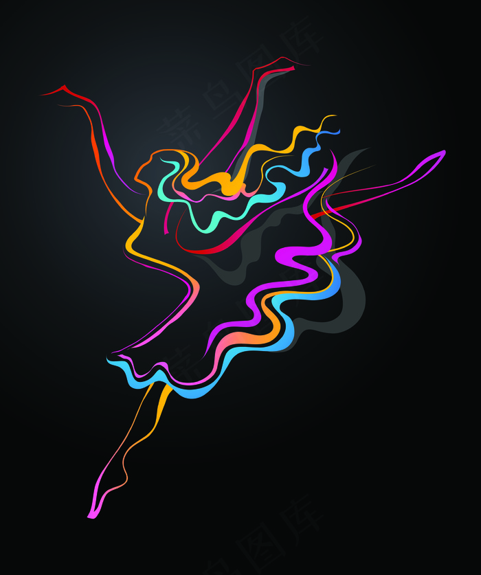 色女舞蹈设计矢量图01