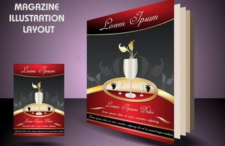 葡萄酒花纹企业封面杂志设计背景图片