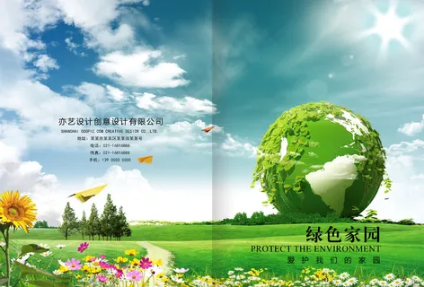 绿色家园环保画册封面绿色画册