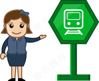 卡通矢量列车标志