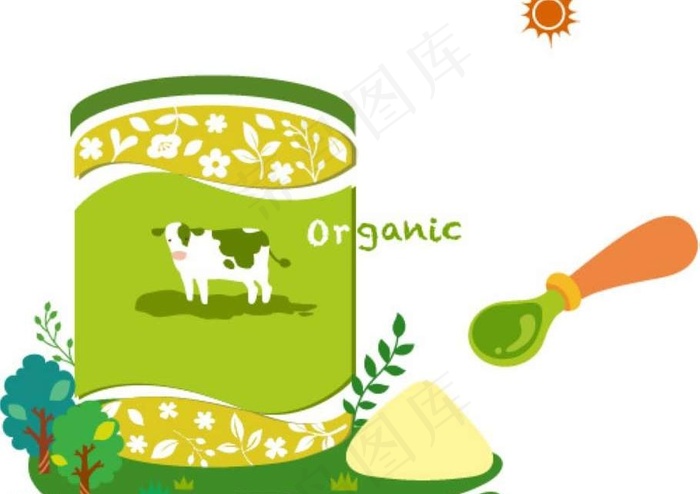 绿色牛奶背景图片ai矢量模版下载