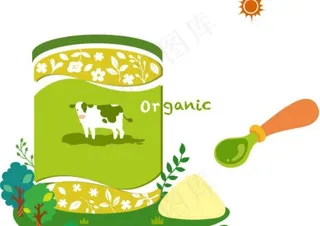 绿色牛奶背景图片