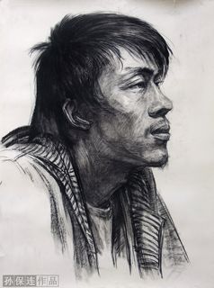 素描男青年图片