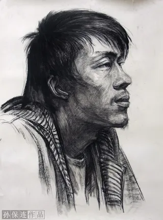 素描男青年图片