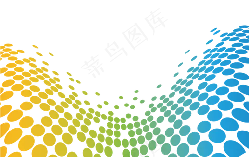 矢量彩色弧形波点造型科技纹路