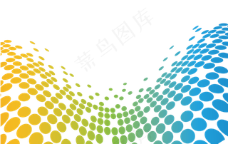 矢量彩色弧形波点造型科技纹路