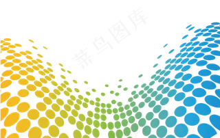 矢量彩色弧形波点造型科技纹路