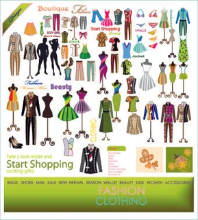 时尚元素与服装矢量05