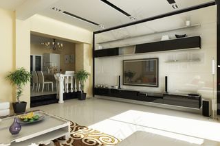 现代简约电视背景墙效果图