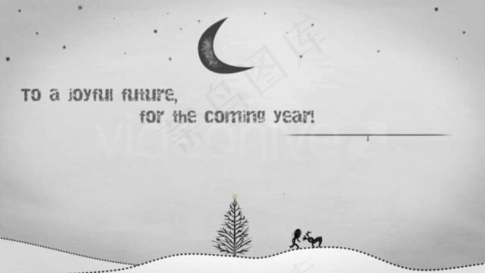手绘水墨人新年ae片头模板