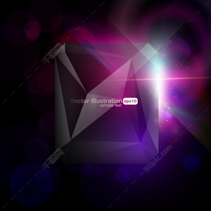 发光科技钻石紫色背景图