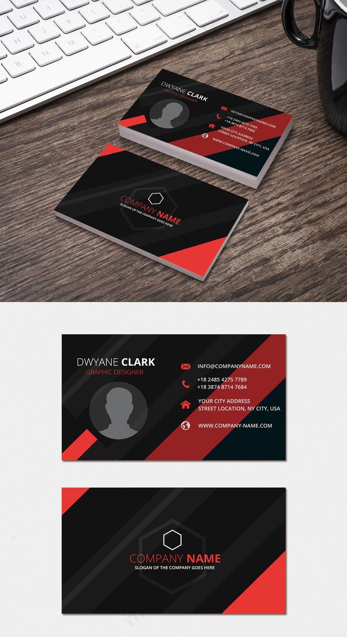 经典简约公司企业科技商务创意名片9...