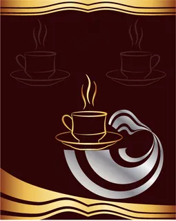 矢量动感咖啡杯背景素材 矢量动感咖啡杯背景素材