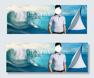 夏季清凉淘宝男装全屏海报