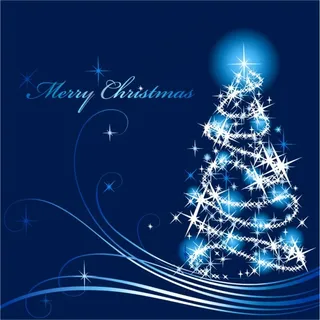 蓝色圣诞树背景素材