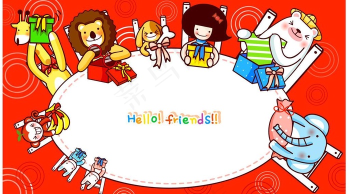 拆礼物的小动物图片