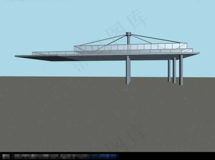 现代风格的廊架设计3D小品建筑模型