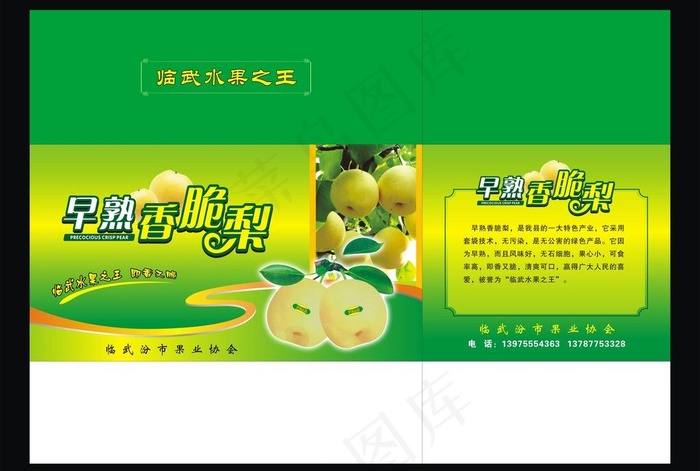 早熟香脆梨子包装图片cdr矢量模版下载