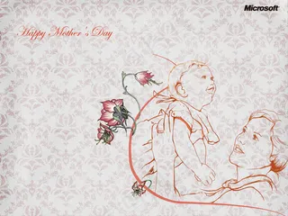 温馨母亲节插画背景图片