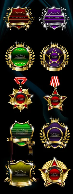 高质感徽章矢量素材