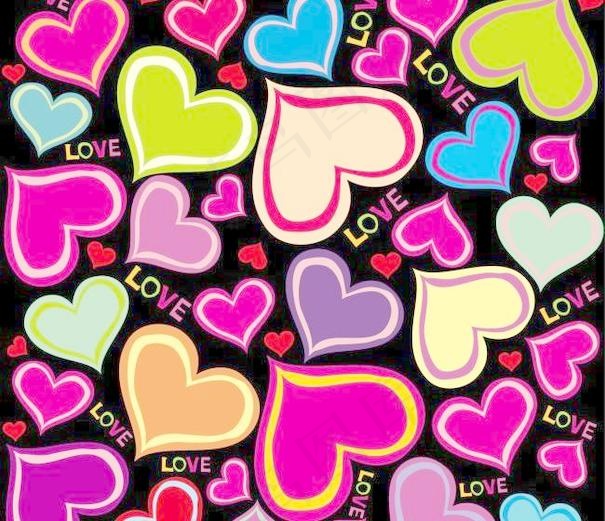 矢量桃心花纹底纹背景矢量素材