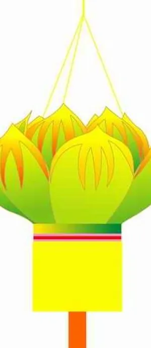 新年莲花灯矢量图