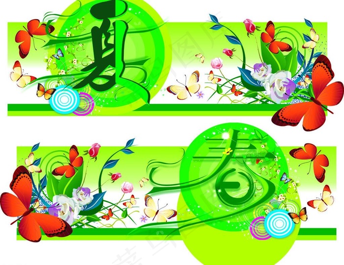 春天夏天商场吊旗cdr图片cdr矢量模版下载