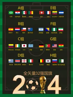 世界杯32强国旗