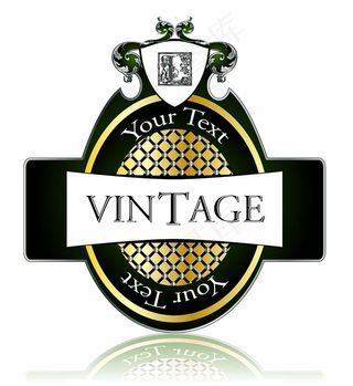 欧式经典花纹瓶贴设计矢量素材瓶身贴