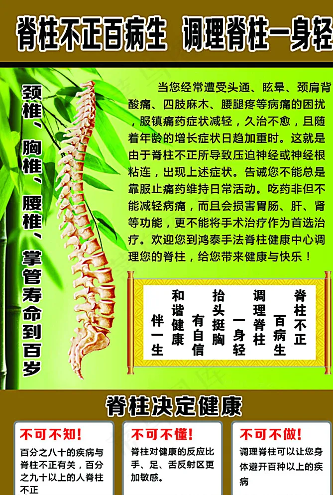 脊柱展板图片psd模版下载