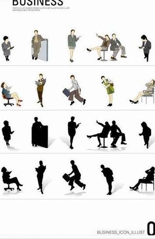 韩国商务办公人物各种姿态矢量图11...