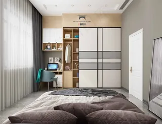 客餐厅卧室效果图北欧现代轻奢