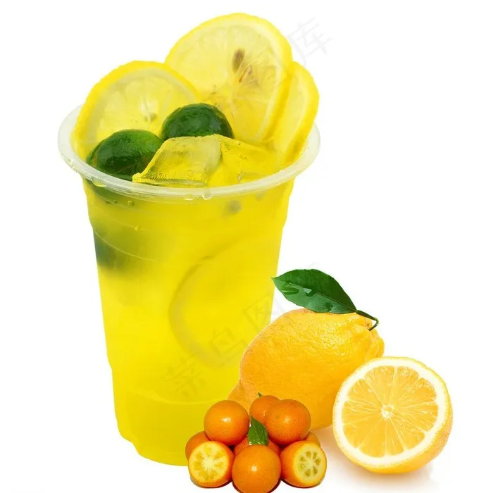 金桔柠檬果饮奶茶图片