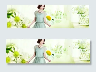 天猫夏季女装清新海报设计PSD素材