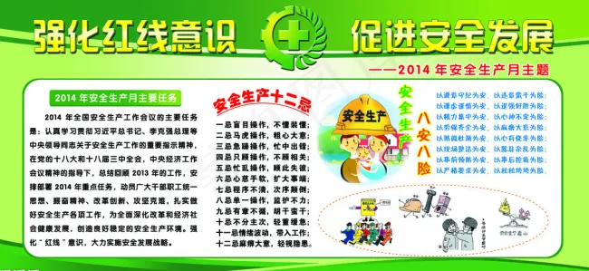 强化红线意识安全月展板