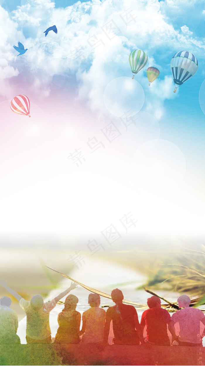 蓝天白云毕业季背景