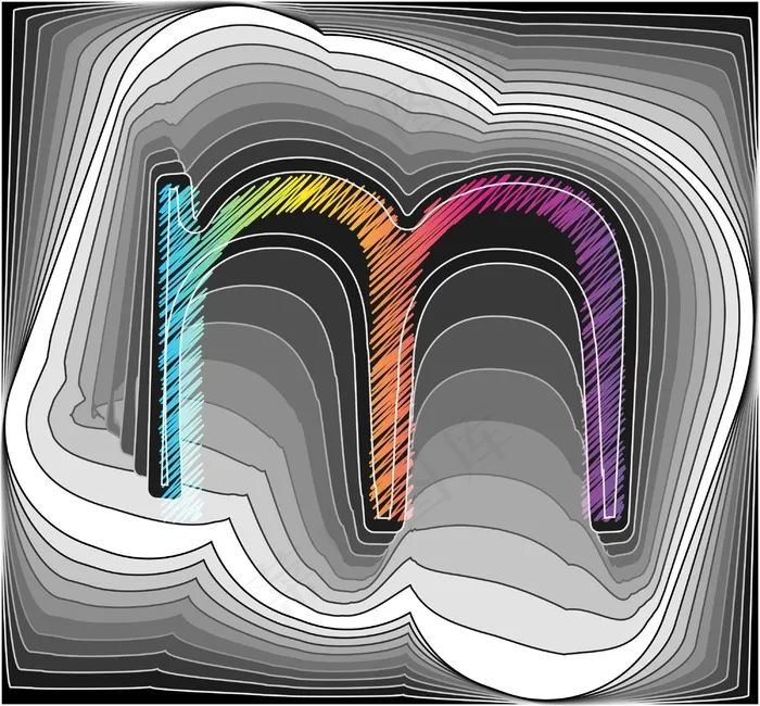 摘要字体矢量插画eps,ai矢量模版下载
