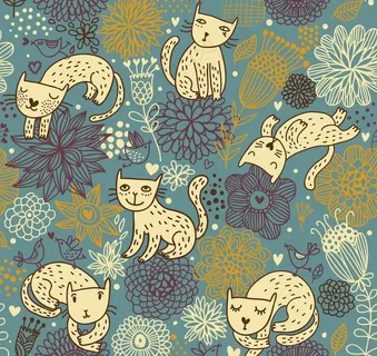 卡通背景 小猫背景图片