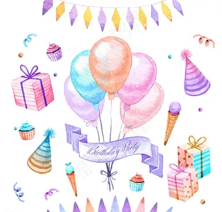 生日派对元素图片